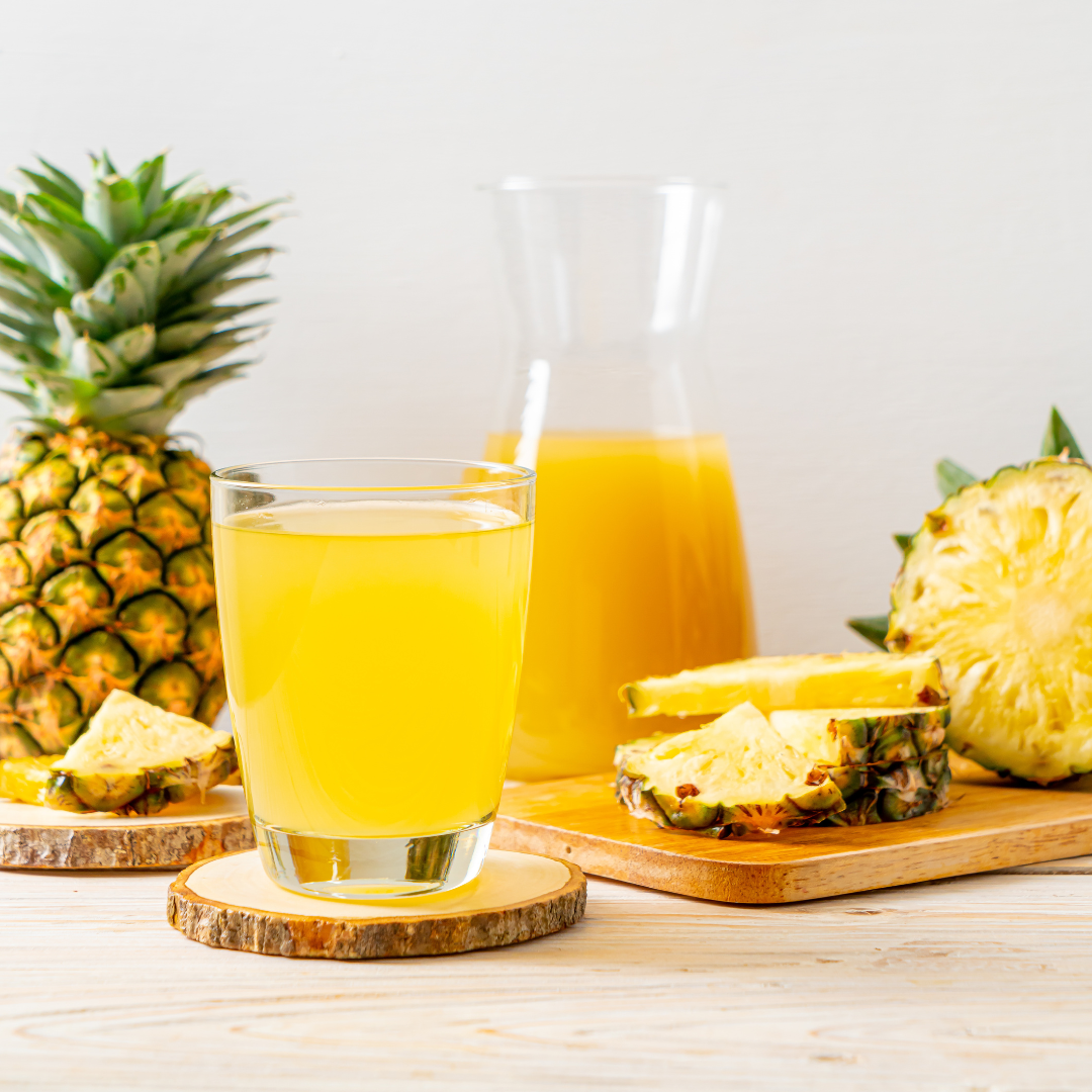 Yellow Pineapple Juice in two glass cups